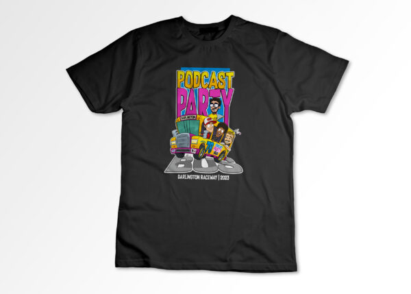 The Daily Downforce Podcast Party Bus 2023 T-Shirt
