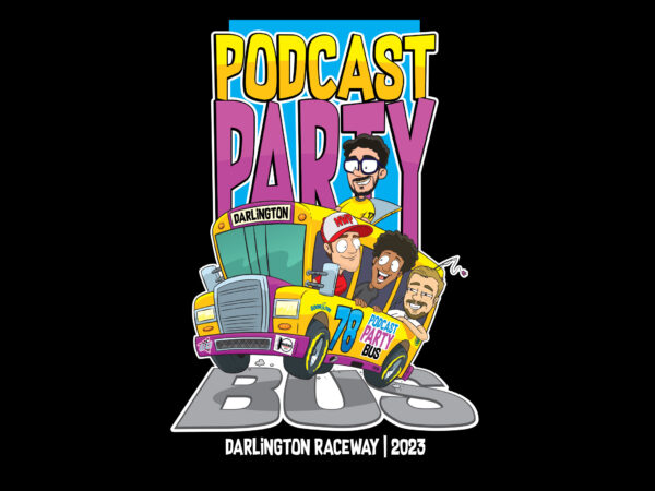 The Daily Downforce Podcast Party Bus 2023 T-Shirt