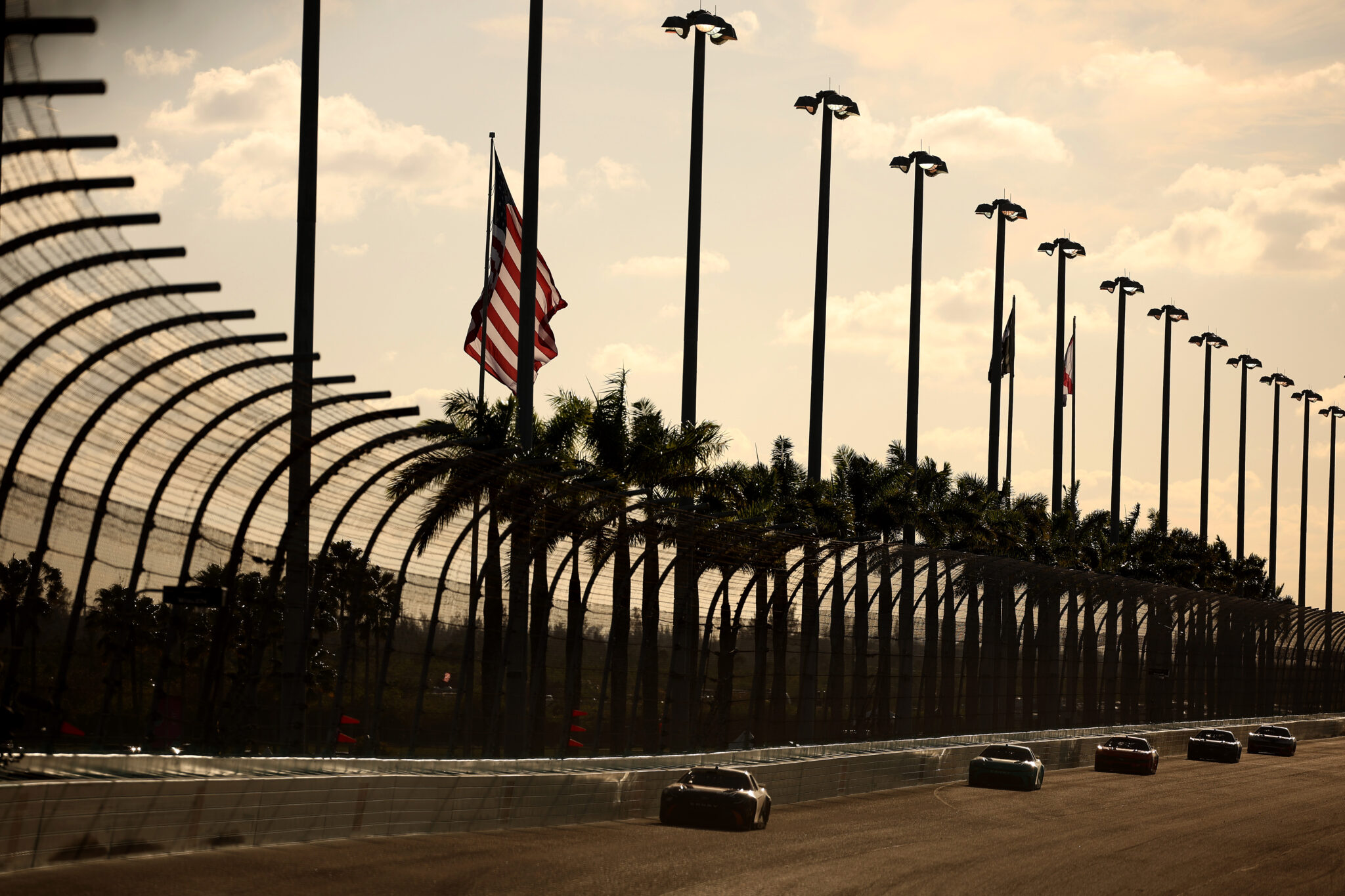 HOMESTEAD, FLORIDA - OCTOBER 27: A general view of racing. during the NASCAR Cup Series Straight Talk Wireless 400 at Homestead-Miami Speedway on October 27, 2024 in Homestead, Florida. (Photo by James Gilbert/Getty Images)