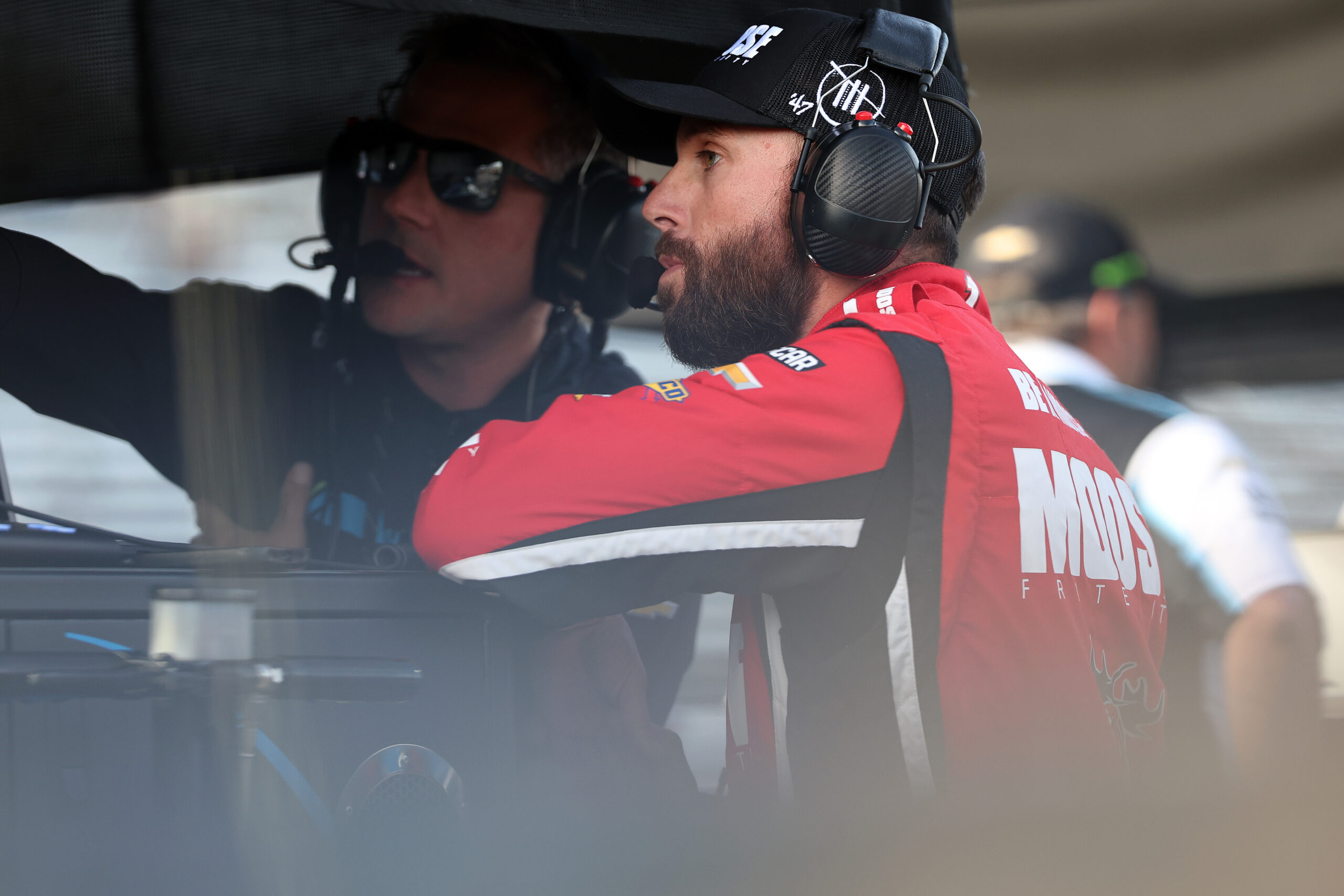 MARTINSVILLE, VIRGINIA - OCTOBER 25: Ross Chastain, driver of the #1 Moose Fraternity Chevrolet, looks on during practice for the NASCAR Cup Series Xfinity 500at Martinsville Speedway on October 25, 2025 in Martinsville, Virginia. (Photo by David Jensen/Getty Images)