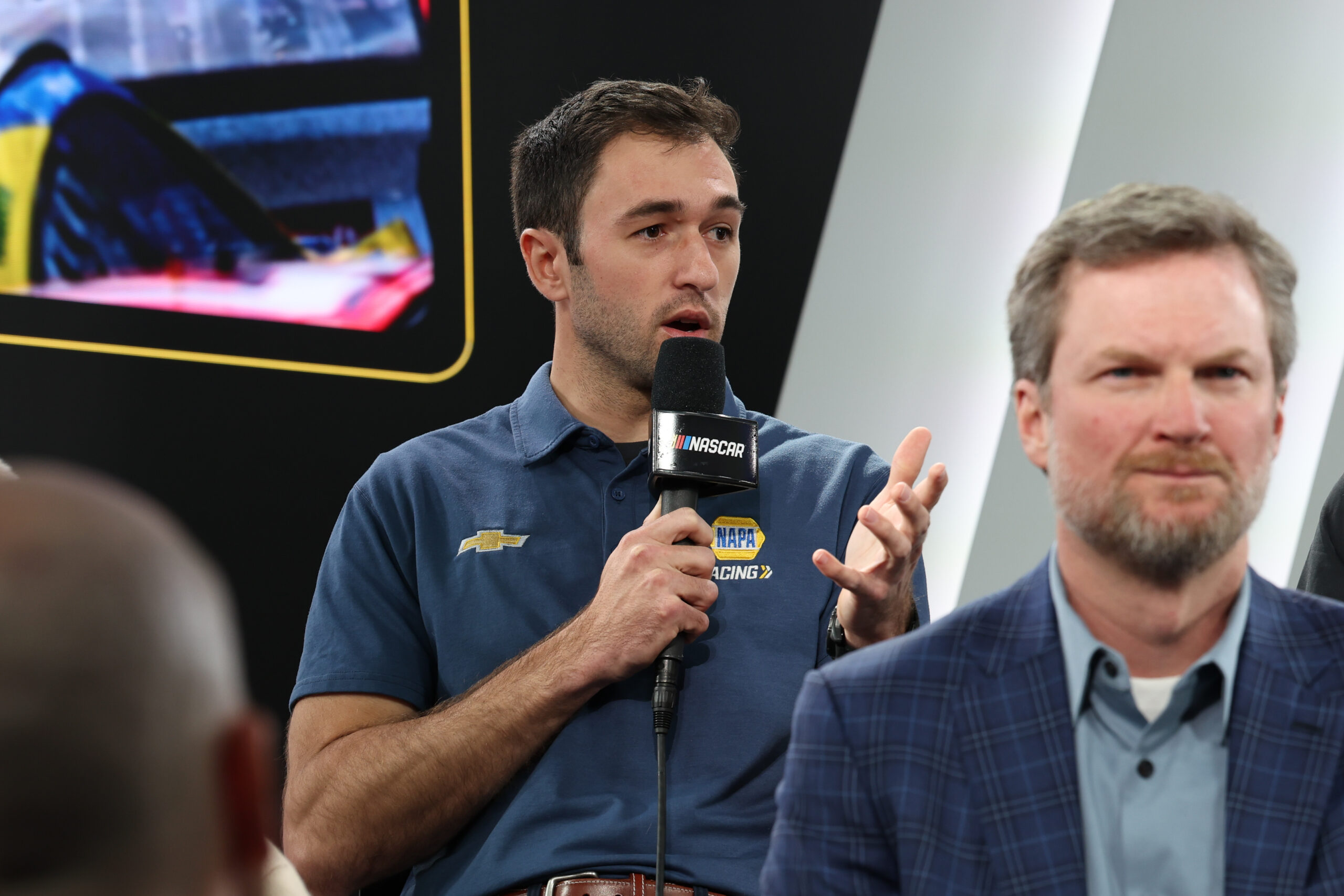 CONCORD, NORTH CAROLINA - JANUARY 12: NASCAR Cup Series Driver Chase Elliott addresses the media during the NASCAR Championship Format Announcement at NASCAR Productions Facility on January 12, 2026 in Concord, North Carolina. (Photo by David Jensen/Getty Images)