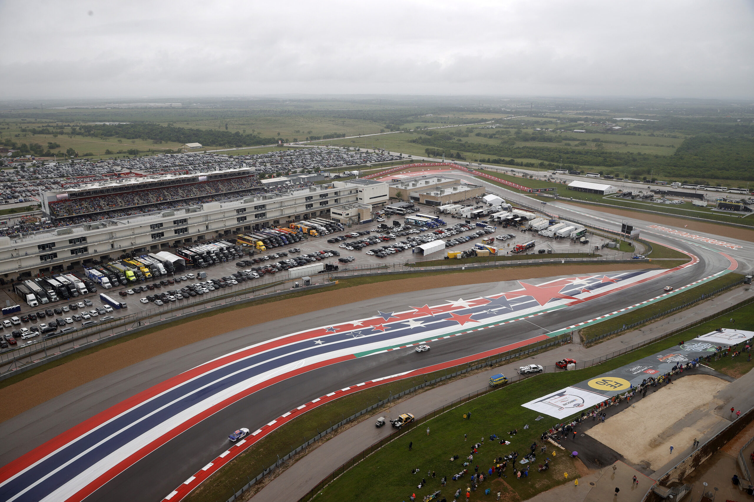 AUSTIN, TEXAS - MAY 23: A general view of racing during the NASCAR Cup Series EchoPark Texas Grand Prix at Circuit of The Americas on May 23, 2021 in Austin, Texas. (Photo by Chris Graythen/Getty Images)