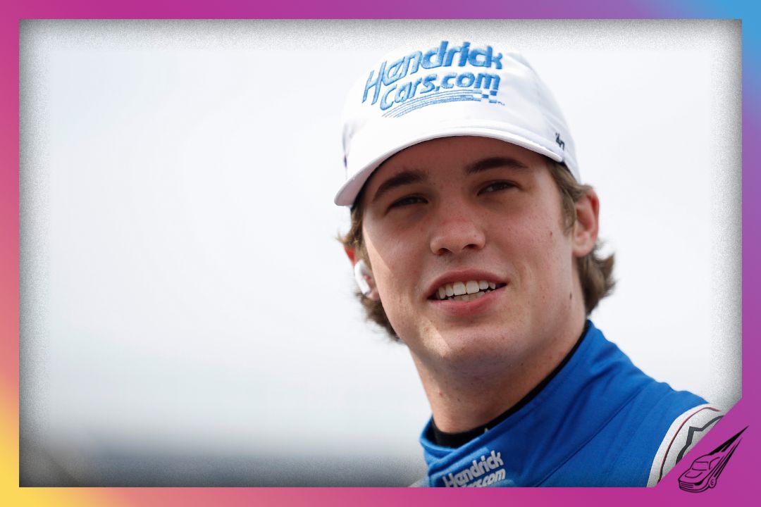 DOVER, DELAWARE - JULY 19: Jake Finch, driver of the #17 HendrickCars.com Chevrolet, looks on during practice for the NASCAR Xfinity Series BetRivers 200 at Dover Motor Speedway on July 19, 2025 in Dover, Delaware. (Photo by Sean Gardner/Getty Images)
