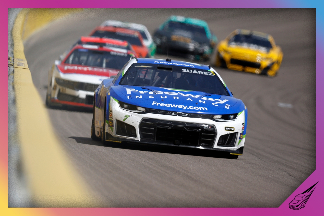 LAS VEGAS, NEVADA - MARCH 15: Daniel Suarez, driver of the #7 Freeway Insurance Chevrolet, drives during the NASCAR Cup Series Pennzoil 400 presented by Jiffy Lube at Las Vegas Motor Speedway on March 15, 2026 in Las Vegas, Nevada. (Photo by Sean Gardner/Getty Images)