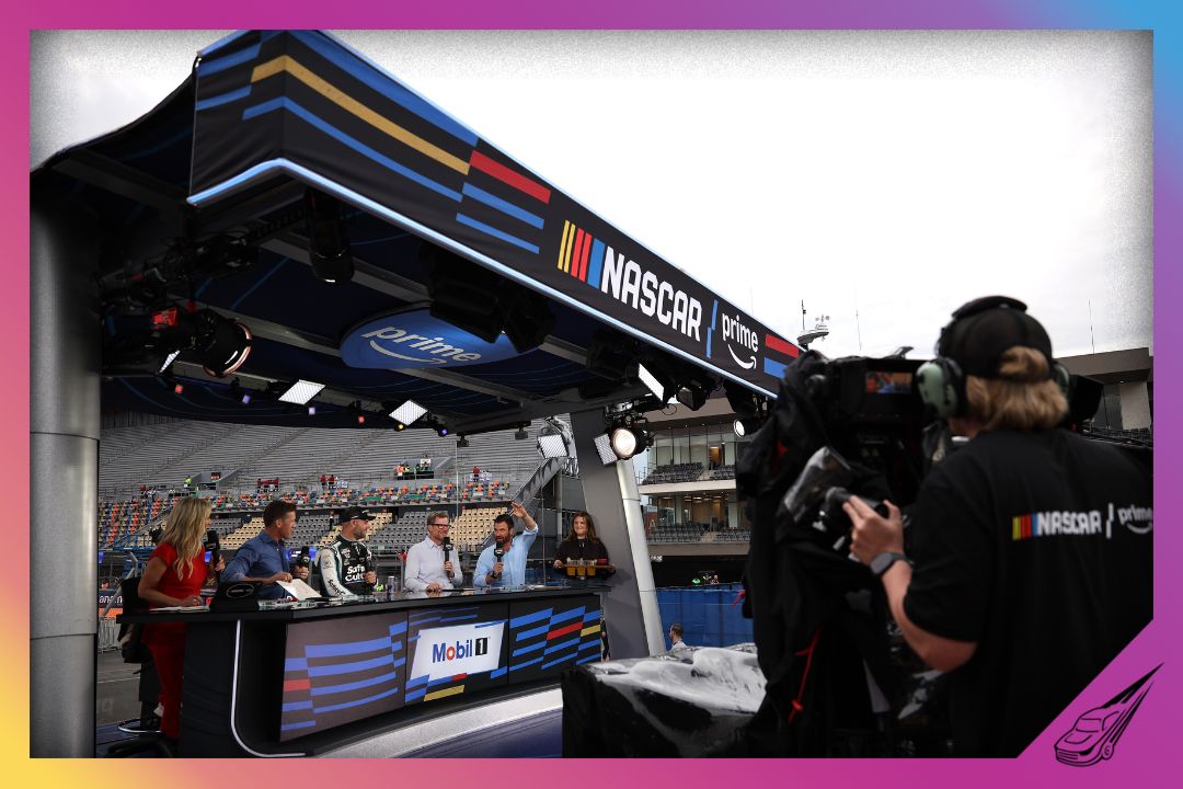 MEXICO CITY, MEXICO - JUNE 15: A general view of the set during broadcasting of NASCAR on Prime Video after the NASCAR Cup Series Viva Mexico 250 at Autodromo Hermanos Rodriguez on June 15, 2025 in Mexico City, Mexico. (Photo by James Gilbert/Getty Images)
