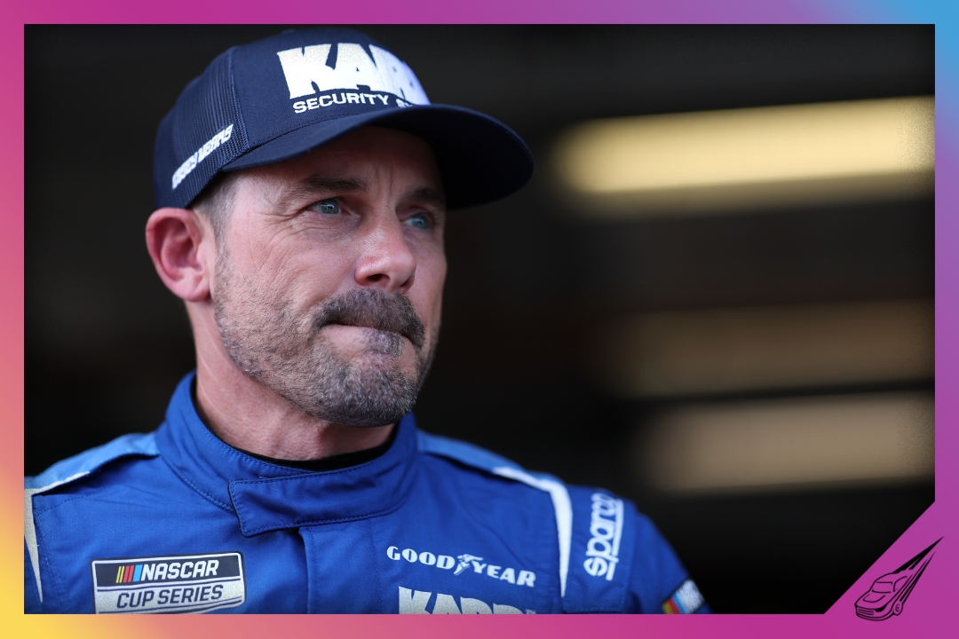 DAYTONA BEACH, FLORIDA - FEBRUARY 14: Casey Mears, driver of the #66 SI Yachts/Gracie Foundation Ford, looks on in the garage area during practice for the NASCAR Cup Series Daytona 500 at Daytona International Speedway on February 14, 2026 in Daytona Beach, Florida. (Photo by Kevin C. Cox/Getty Images)