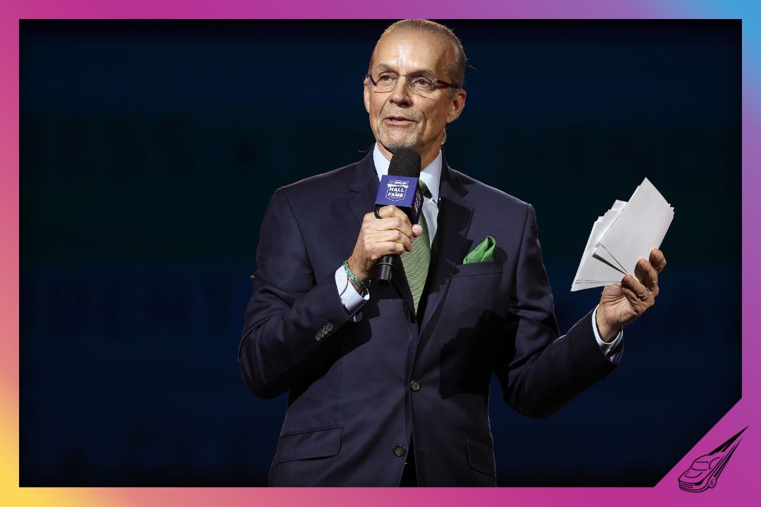 CHARLOTTE, NORTH CAROLINA - JANUARY 23: Host Kyle Petty speaks onstage during the Fireside Chat prior to the NASCAR Hall of Fame Induction Ceremony at Charlotte Convention Center on January 23, 2026 in Charlotte, North Carolina. (Photo by David Jensen/Getty Images)