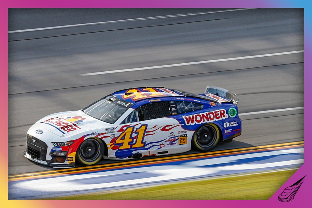 TALLADEGA, ALABAMA - SEPTEMBER 30: Ryan Preece, driver of the #41 Wonder Bread Ford, drives during qualifying for the NASCAR Cup Series YellaWood 500 at Talladega Superspeedway on September 30, 2023 in Talladega, Alabama. (Photo by Sean Gardner/Getty Images)