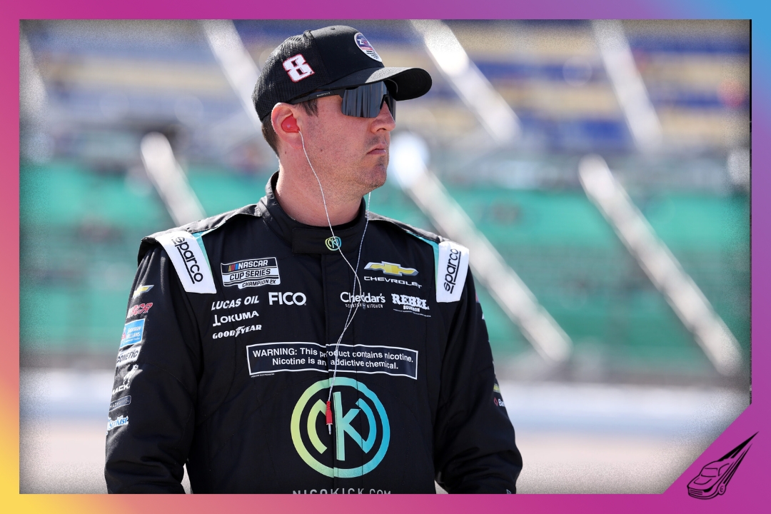 KANSAS CITY, KANSAS - APRIL 18: Kyle Busch, driver of the #8 Nicokick x zone Cranberry Chevrolet, looks on during qualifying for the NASCAR Cup Series AdventHealth 400 at Kansas Speedway on April 18, 2026 in Kansas City, Kansas. (Photo by David Jensen/Getty Images)