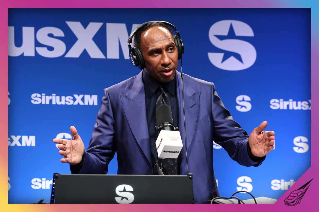 SAN FRANCISCO, CALIFORNIA - FEBRUARY 06: Stephen A. Smith speaks at SiriusXM on Radio Row at Super Bowl LX on February 06, 2026 in San Francisco, California. (Photo by Cindy Ord/Getty Images for SiriusXM)