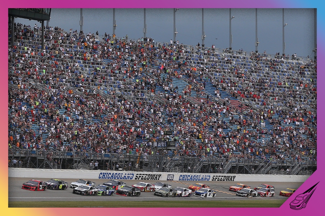 JOLIET, ILLINOIS - JUNE 30: Austin Dillon, driver of the #3 Dow Univar Solutions Chevrolet, takes the green flag to start the Monster Energy NASCAR Cup Series Camping World 400 at Chicagoland Speedway on June 30, 2019 in Joliet, Illinois. (Photo by Matt Sullivan/Getty Images)