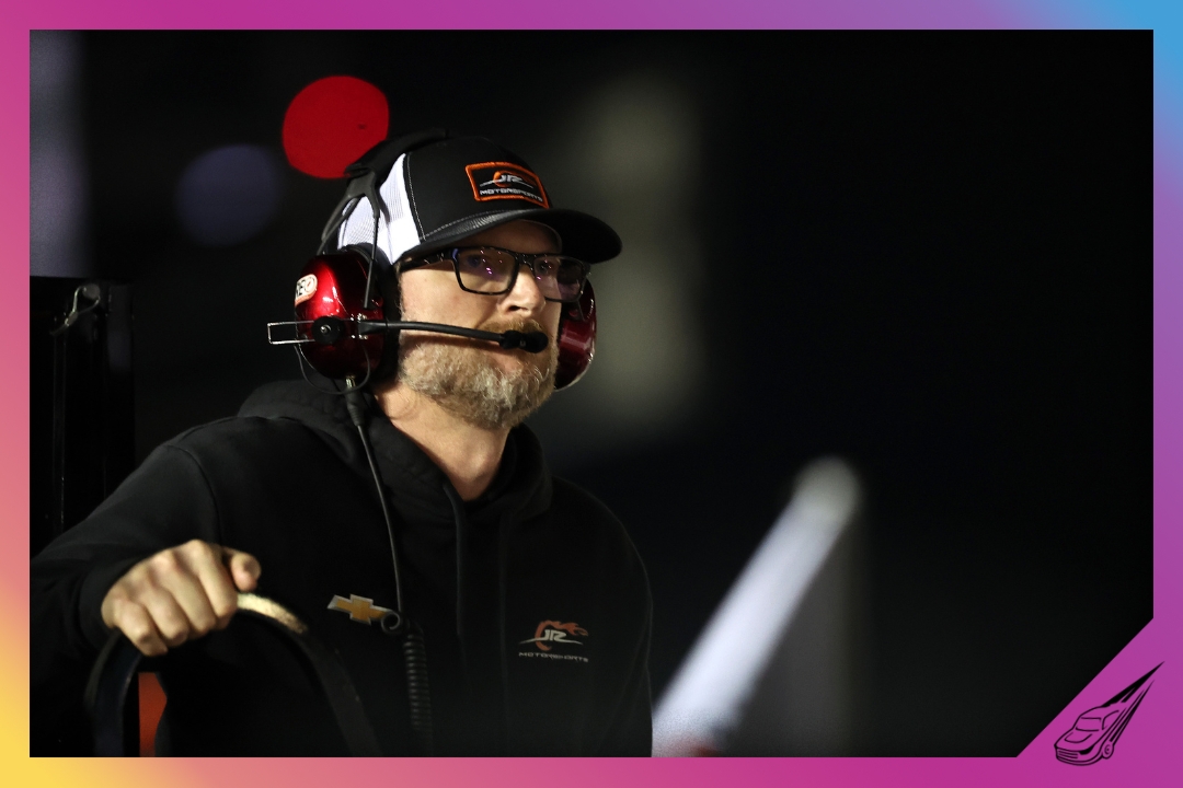 DAYTONA BEACH, FLORIDA - FEBRUARY 14: NASCAR Hall of Famer and JR Motorsports team owner, Dale Earnhardt Jr. looks on during the NASCAR O'Reilly Auto Parts Series United Rentals 300 at Daytona International Speedway on February 14, 2026 in Daytona Beach, Florida. (Photo by James Gilbert/Getty Images)