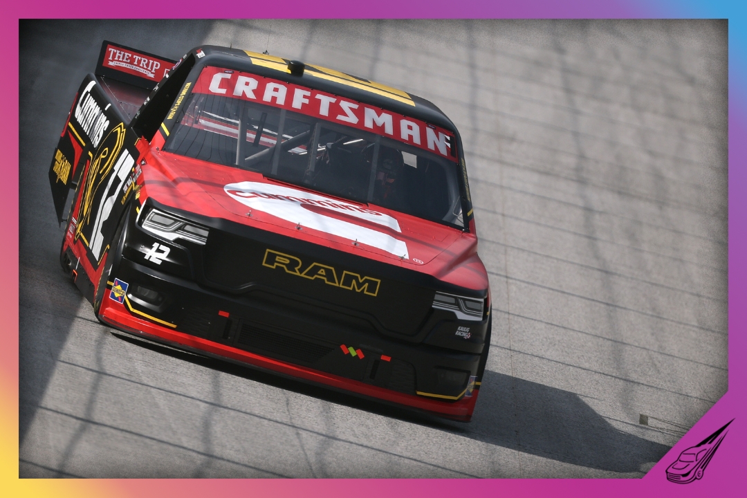 BRISTOL, TENNESSEE - APRIL 10: Brenden Queen, driver of the #12 Cummins RAM, drives during practice for the the NASCAR Craftsman Truck Series Tennessee Army National Guard 250 at Bristol Motor Speedway on April 10, 2026 in Bristol, Tennessee. (Photo by Chris Graythen/Getty Images)