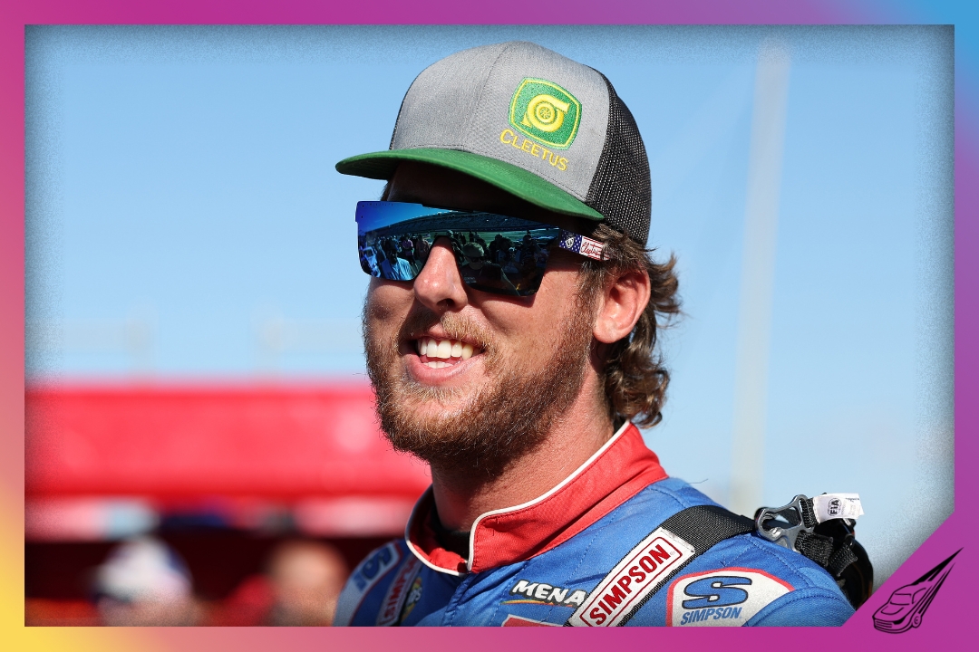 CONCORD, NORTH CAROLINA - MAY 23: Garrett Mitchell, also known as Cleetus McFarland, driver of the #30 Kenetik Ford, waits on the grid prior to the ARCA Menards Series General Tire 150 at Charlotte Motor Speedway on May 23, 2025 in Concord, North Carolina. (Photo by David Jensen/Getty Images)