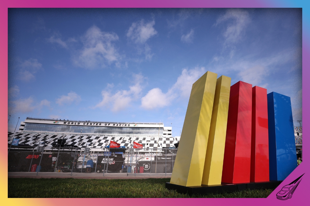 DAYTONA BEACH, FLORIDA - FEBRUARY 16: A general view of a NASCAR sculpture prior to the NASCAR Cup Series Daytona 500 at Daytona International Speedway on February 16, 2025 in Daytona Beach, Florida. (Photo by Meg Oliphant/Getty Images)