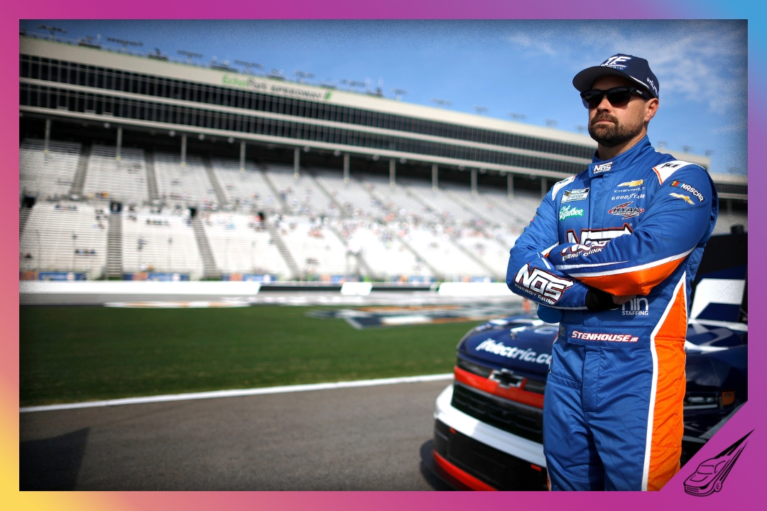 HAMPTON, GEORGIA - FEBRUARY 20: Ricky Stenhouse Jr., driver of the #45 J.F. Electric/Utilitra Chevrolet, waits on the grid during qualifying for the NASCAR Craftsman Truck Series Fr8 Racing 208 at Echo Park Speedway on February 20, 2026 in Hampton, Georgia. (Photo by Sean Gardner/Getty Images)