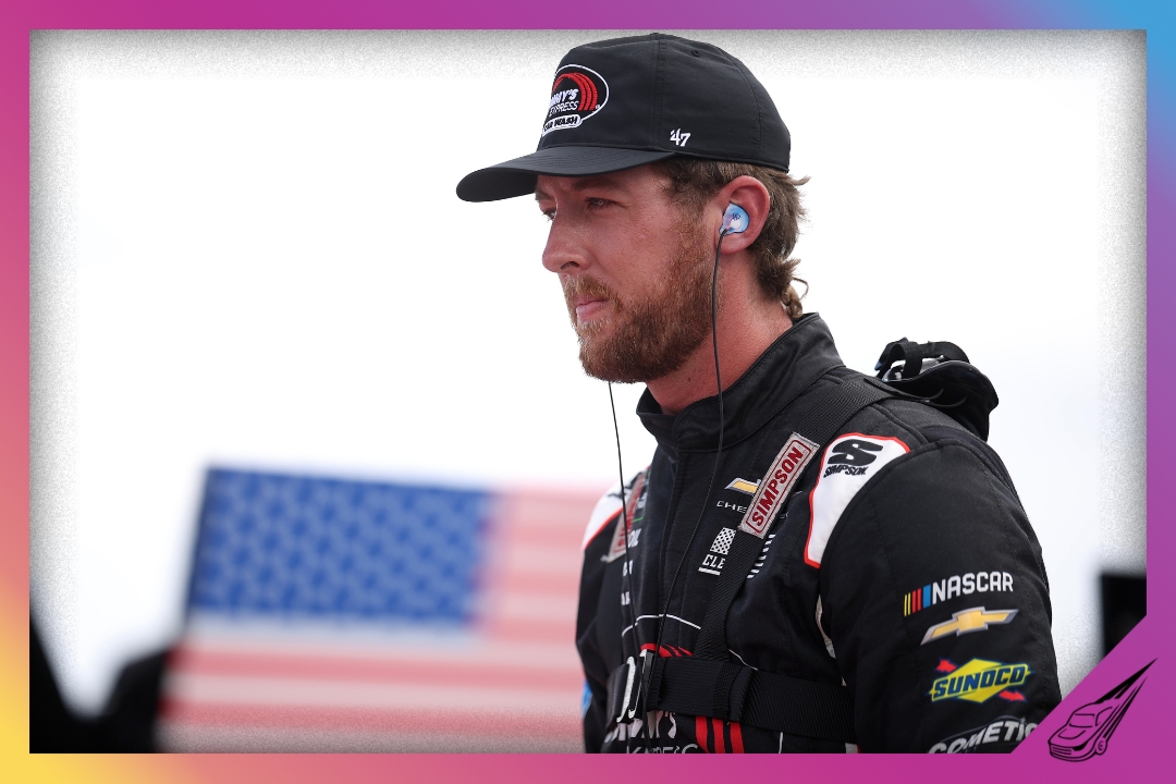 ROCKINGHAM, NORTH CAROLINA - APRIL 03: Cleetus McFarland, driver of the #33 Tommy's Express Car wash Chevrolet, looks on during practice for the NASCAR O'Reilly Auto Parts Series North Carolina Education Lottery 250 Presented by Black's Tire at Rockingham Speedway on April 03, 2026 in Rockingham, North Carolina. (Photo by James Gilbert/Getty Images)