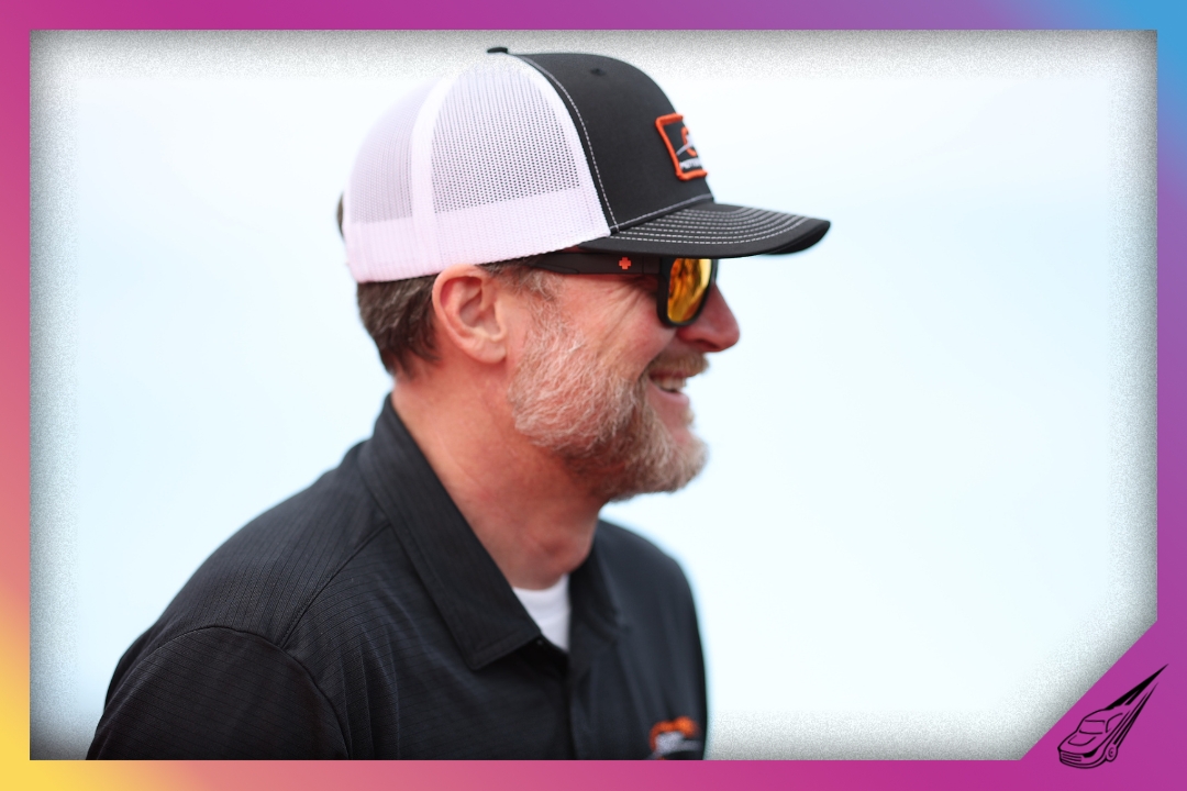 DAYTONA BEACH, FLORIDA - FEBRUARY 14: NASCAR Hall of Famer and JR Motorsports team owner, Dale Earnhardt Jr. on the grid prior to the NASCAR O'Reilly Auto Parts Series United Rentals 300 at Daytona International Speedway on February 14, 2026 in Daytona Beach, Florida. (Photo by James Gilbert/Getty Images)