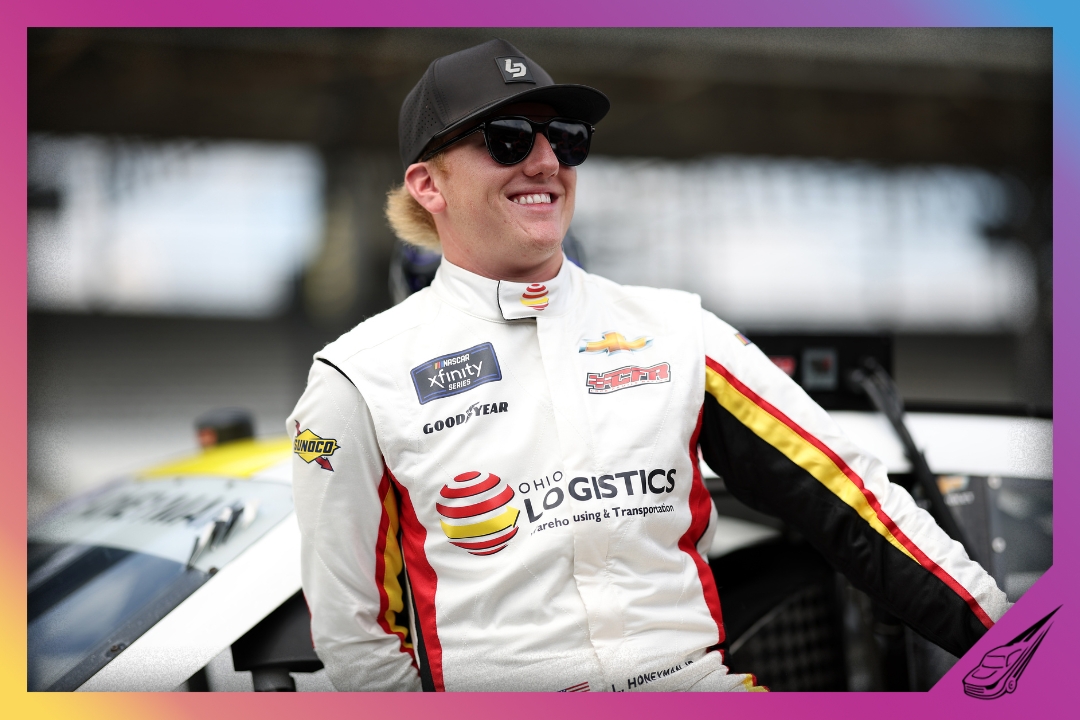 INDIANAPOLIS, INDIANA - JULY 26: Leland Honeyman Jr, driver of the #70 Ohio Logistics Chevrolet, waits on the grid during qualifying for the NASCAR Xfinity Series Pennzoil 250 at Indianapolis Motor Speedway on July 26, 2025 in Indianapolis, Indiana. (Photo by James Gilbert/Getty Images)