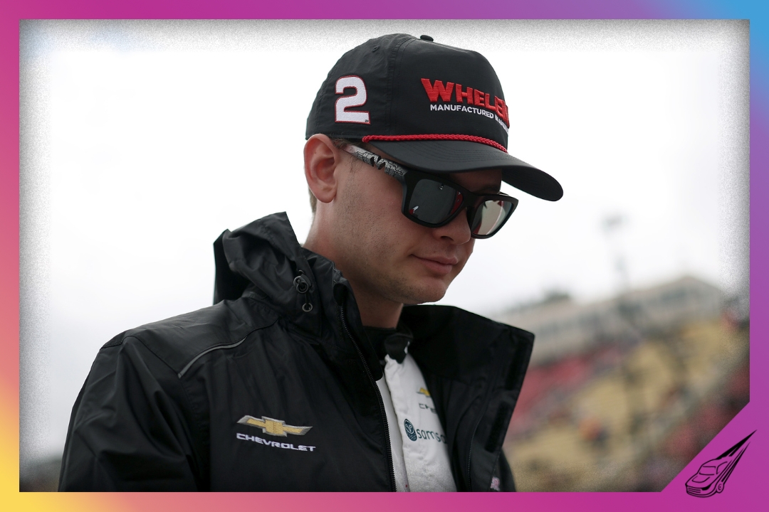 WATKINS GLEN, NEW YORK - MAY 09: Jesse Love, driver of the #2 Whelen Chevrolet, walks the grid prior to the NASCAR O'Reilly Auto Parts Series Mission 200 at The Glen at Watkins Glen International on May 09, 2026 in Watkins Glen, New York. (Photo by Chris Graythen/Getty Images)