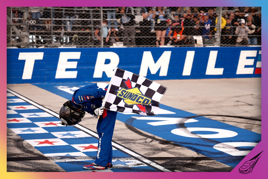 DOVER, DELAWARE - MAY 15: Kyle Busch, driver of the #7 HendrickCars.com Chevrolet, takes a bow after winning the NASCAR Craftsman Truck Series ECOSAVE 200 at Dover Motor Speedway on May 15, 2026 in Dover, Delaware. (Photo by Sean Gardner/Getty Images)