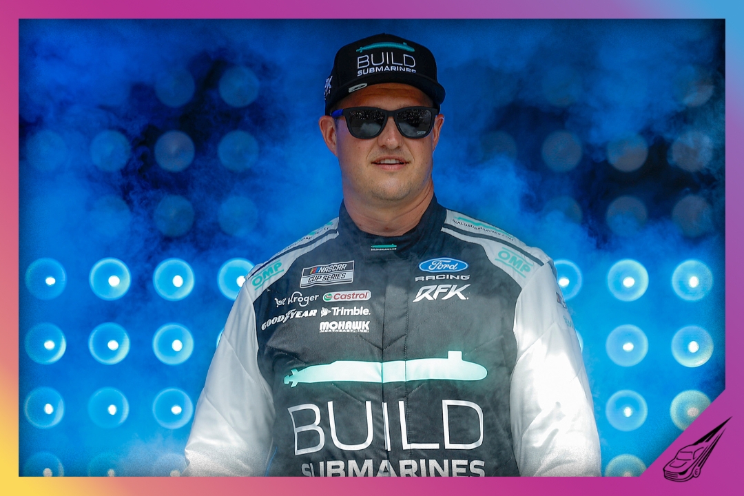 TALLADEGA, ALABAMA - APRIL 26: Ryan Preece, driver of the #60 BuildSubmarines.com Ford, walks onstage during driver intros prior to the NASCAR Cup Series Jack Link's 500 at Talladega Superspeedway on April 26, 2026 in Talladega, Alabama. (Photo by Sean Gardner/Getty Images)