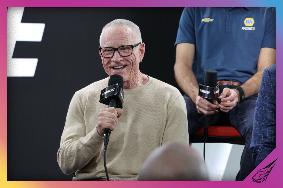 CONCORD, NORTH CAROLINA - JANUARY 12: Former NASCAR Cup Series Driver Mark Martin speaks to the media during the NASCAR Championship Format Announcement at NASCAR Productions Facility on January 12, 2026 in Concord, North Carolina. (Photo by David Jensen/Getty Images)