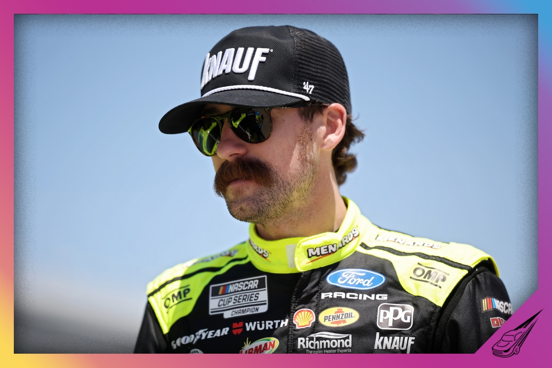 FORT WORTH, TEXAS - MAY 02: Ryan Blaney, driver of the #12 Menards/Knauf Ford, walks to the grid during qualifying for the NASCAR Cup Series Würth 400 presented by LIQUI MOLY at Texas Motor Speedway on May 02, 2026 in Fort Worth, Texas. (Photo by James Gilbert/Getty Images)