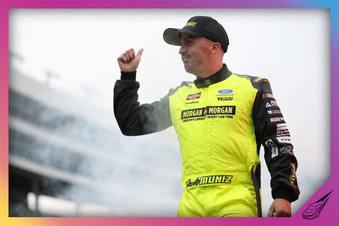 FORT WORTH, TEXAS - MAY 01: Frankie Muniz, driver of the #33 Morgan & Morgan Ford, is introduced prior to the NASCAR Craftsman Truck Series SpeedyCash.com 250 at Texas Motor Speedway on May 01, 2026 in Fort Worth, Texas. (Photo by James Gilbert/Getty Images)