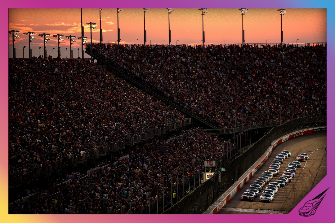 DARLINGTON, SOUTH CAROLINA - AUGUST 31: A general view of racing during the NASCAR Cup Series Cook Out Southern 500 at Darlington Raceway on August 31, 2025 in Darlington, South Carolina. (Photo by Jared C. Tilton/Getty Images)