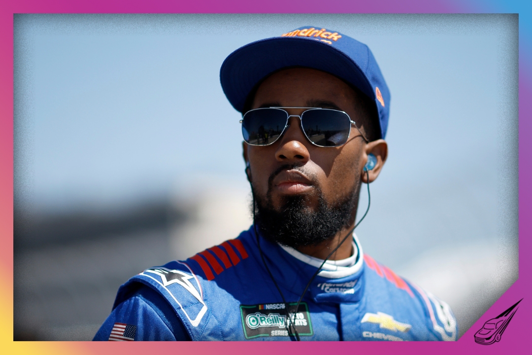 DOVER, DELAWARE - MAY 16: Rajah Caruth, driver of the #88 HendrickCars.com Chevrolet, looks on during qualifying for the NASCAR O'Reilly Auto Parts Series BetRivers 200 at Dover Motor Speedway on May 16, 2026 in Dover, Delaware. (Photo by Sean Gardner/Getty Images)