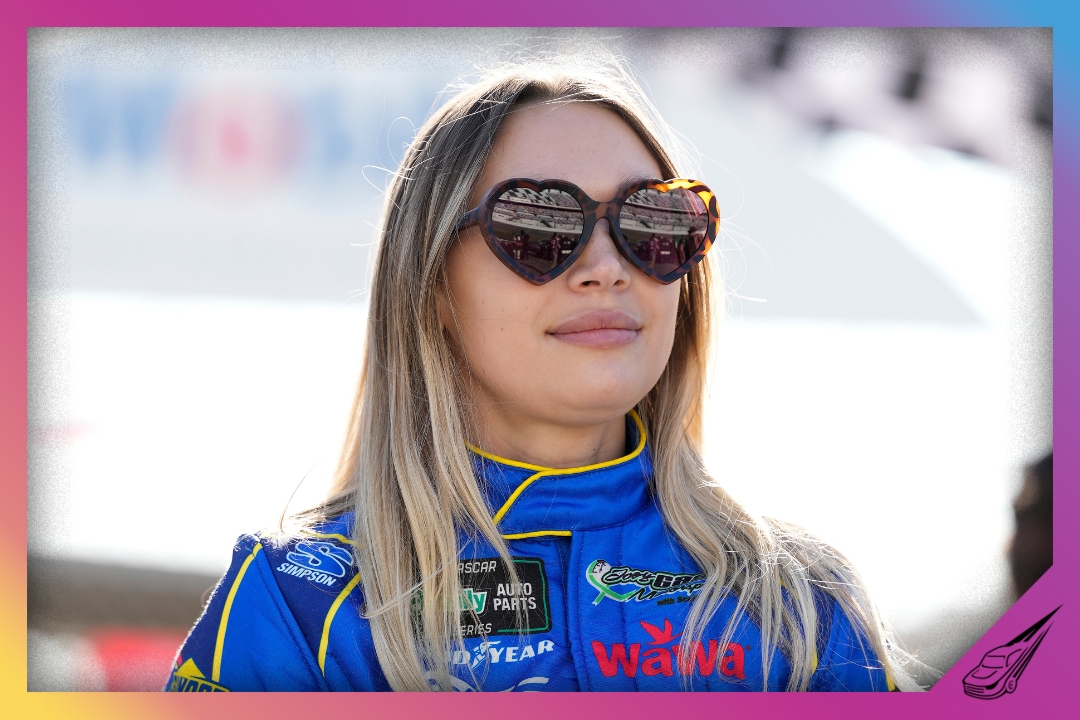 DAYTONA BEACH, FLORIDA - FEBRUARY 14: Natalie Decker, driver of the #35 T.N. Dickinson's Witch hazel Chevrolet, waits on the grid during qualifying for the NASCAR O'Reilly Auto Parts Series United Rentals 300 at Daytona International Speedway on February 14, 2026 in Daytona Beach, Florida. (Photo by Patrick McDermott/Getty Images)
