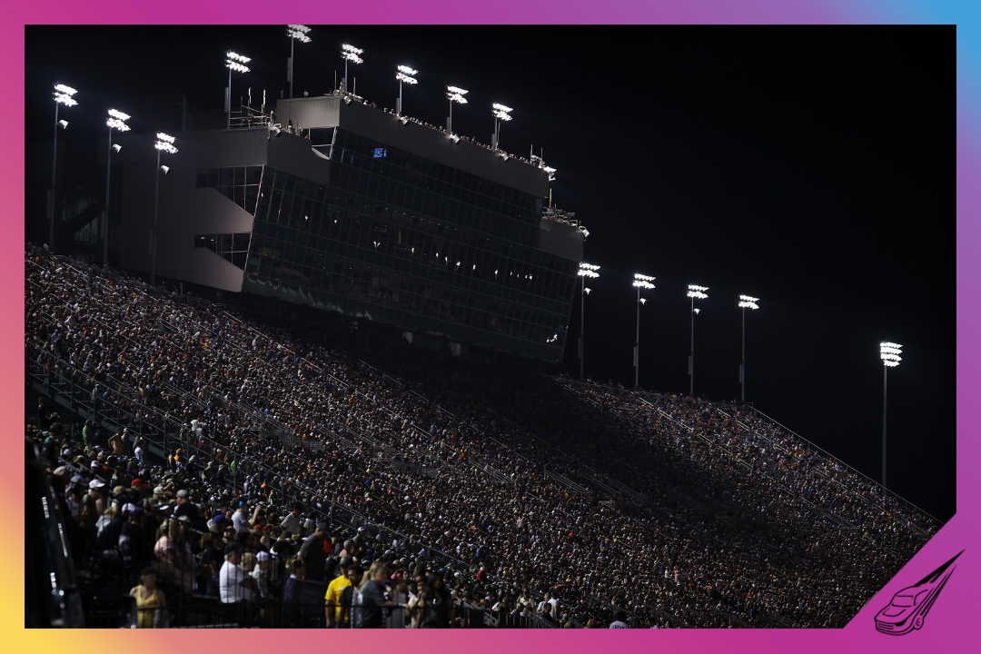 LEBANON, TENNESSEE - JUNE 01: A general view of the grandstands during the NASCAR Cup Series Cracker Barrel 400 at Nashville Superspeedway on June 01, 2025 in Lebanon, Tennessee. (Photo by James Gilbert/Getty Images)