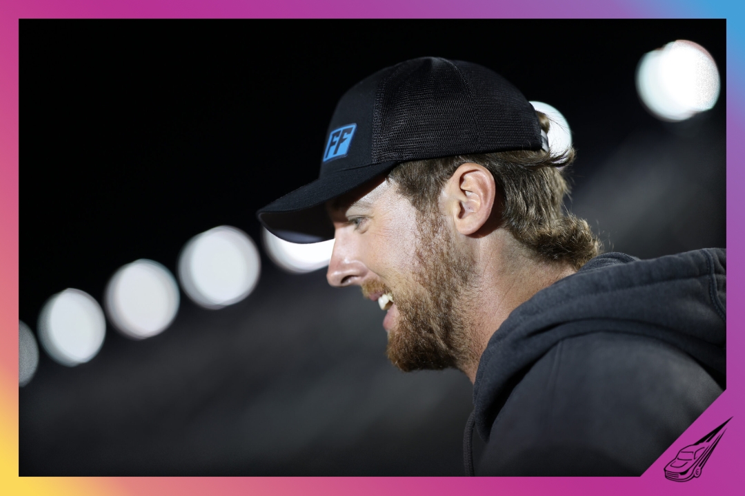 DAYTONA BEACH, FLORIDA - FEBRUARY 11: Garrett Mitchell, also known as Cleetus McFarland looks on during qualifying for the NASCAR Cup Series Daytona 500 at Daytona International Speedway on February 11, 2026 in Daytona Beach, Florida. (Photo by James Gilbert/Getty Images)