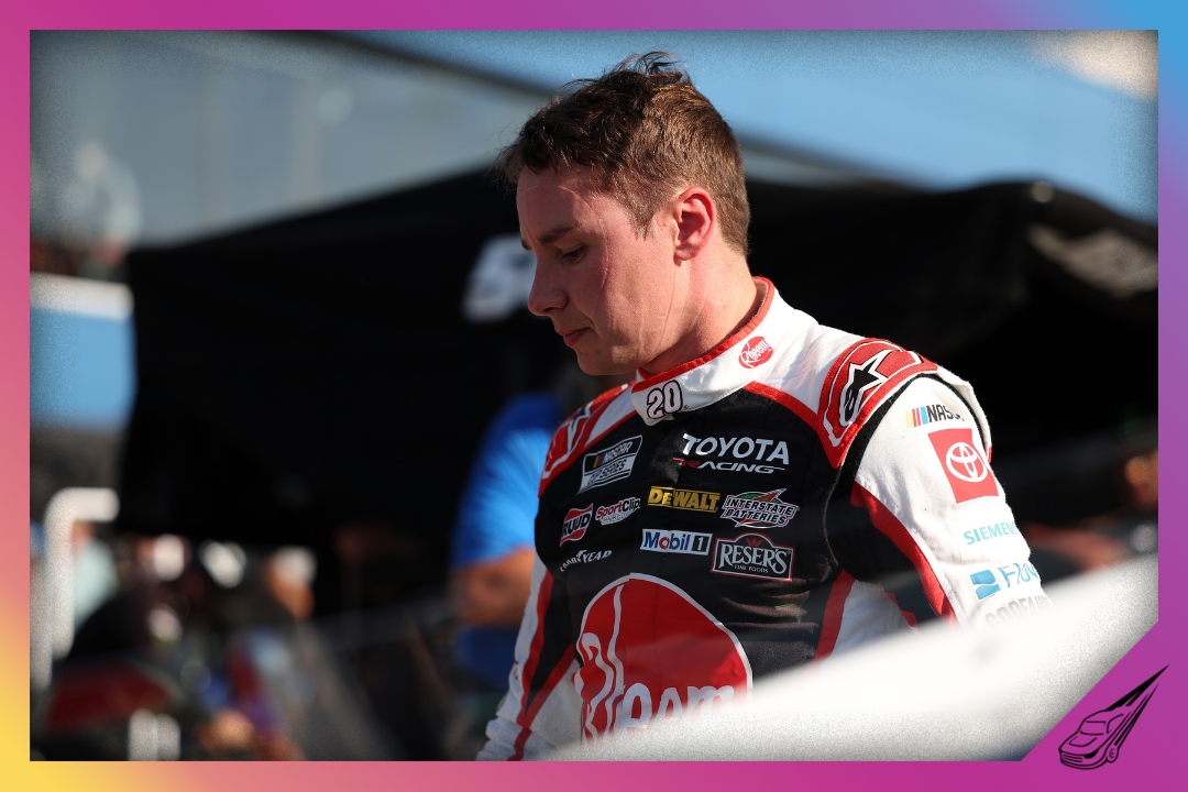 BROOKLYN, MICHIGAN - JUNE 06: Christopher Bell, driver of the #20 Rheem Toyota, on the grid during practice for the NASCAR Cup Series FireKeepers Casino 400 at Michigan International Speedway on June 06, 2026 in Brooklyn, Michigan. (Photo by Brett Farmer/Getty Images)