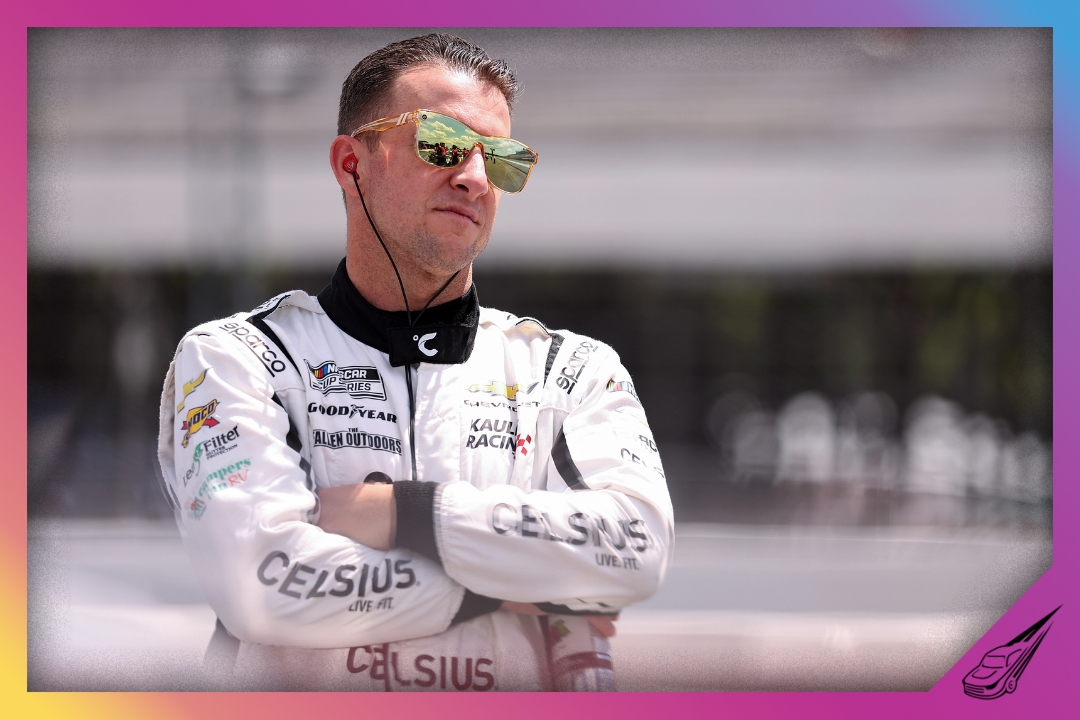 LONG POND, PENNSYLVANIA - JUNE 13: AJ Allmendinger, driver of the #16 Celsius Chevrolet, looks on during qualifying for the NASCAR Cup Series Great American Getaway 400 presented by VISITPA at Pocono Raceway on June 13, 2026 in Long Pond, Pennsylvania. (Photo by David Jensen/Getty Images)