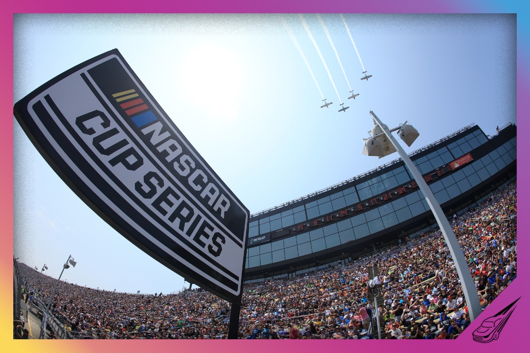 BROOKLYN, MICHIGAN - JUNE 08: The Hooligans Flight Team performs a flyover during pre-race ceremonies prior to the NASCAR Cup Series FireKeepers Casino 400 at Michigan International Speedway on June 08, 2025 in Brooklyn, Michigan. (Photo by Chris Graythen/Getty Images)