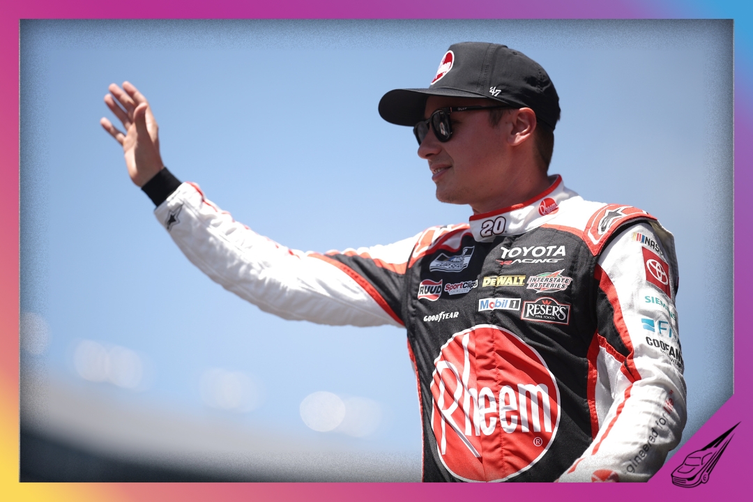 FORT WORTH, TEXAS - MAY 03: Christopher Bell, driver of the #20 Rheem Toyota, is introduced prior to the NASCAR Cup Series Würth 400 presented by LIQUI MOLY at Texas Motor Speedway on May 03, 2026 in Fort Worth, Texas. (Photo by James Gilbert/Getty Images)
