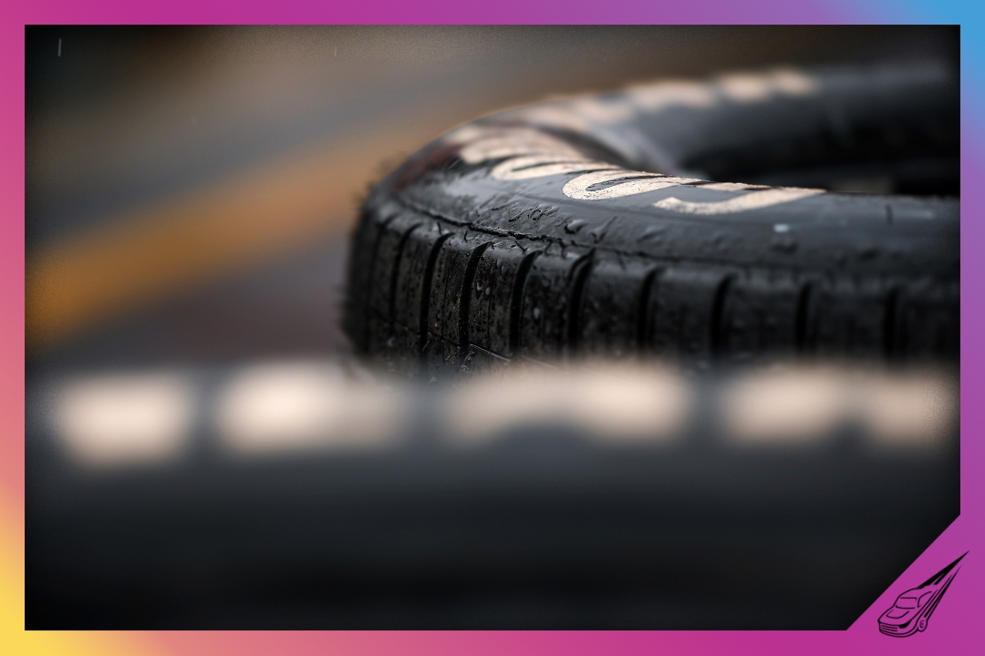 BRISTOL, TENNESSEE - APRIL 11: A detail of Goodyear Eagle Wet-Weather Radial tires are seen in the garage area prior to practice for the NASCAR Craftsman Truck Series Weather Guard 250 at Bristol Motor Speedway on April 11, 2025 in Bristol, Tennessee. (Photo by Jared C. Tilton/Getty Images)