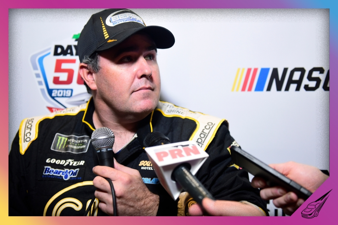 DAYTONA BEACH, FLORIDA - FEBRUARY 13: NASCAR driver Brendan Gaughan speaks with the media during the Monster Energy NASCAR Cup Series 61st Annual Daytona 500 Media Day at Daytona International Speedway on February 13, 2019 in Daytona Beach, Florida. (Photo by Jared C. Tilton/Getty Images)