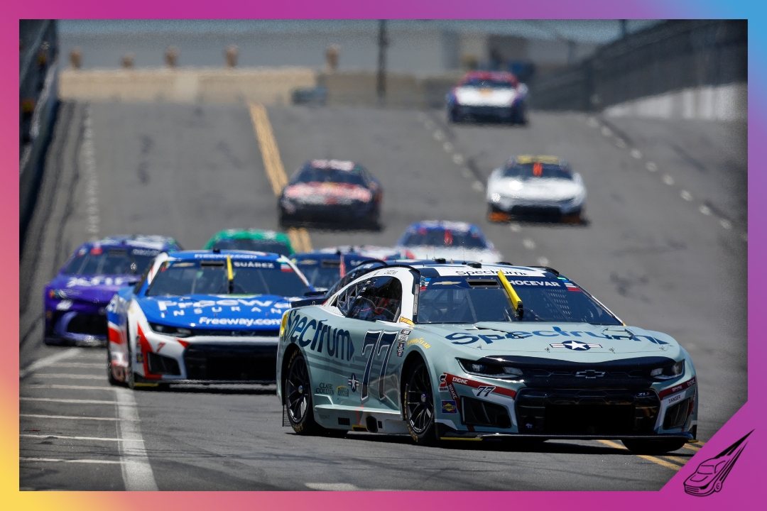 SAN DIEGO, CALIFORNIA - JUNE 21: Carson Hocevar, driver of the #77 Spectrum Chevrolet, drives during the NASCAR Cup Series Anduril 250 at Naval Base Coronado on June 21, 2026 in San Diego, California. (Photo by Sean Gardner/Getty Images)
