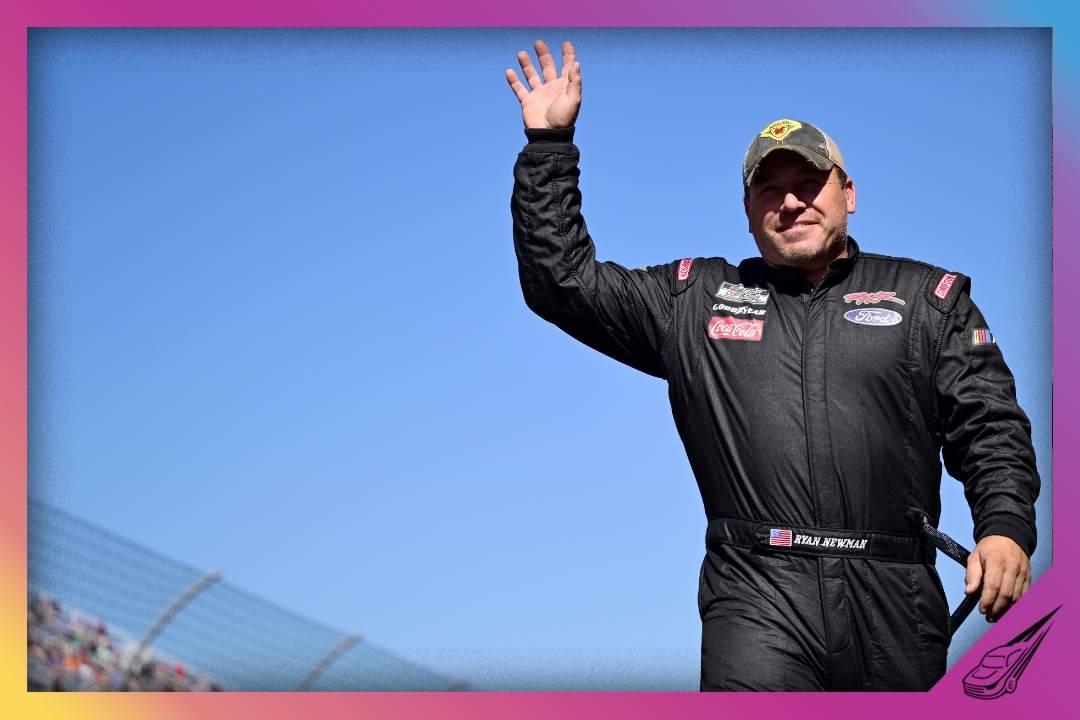 MARTINSVILLE, VIRGINIA - OCTOBER 29: Ryan Newman, driver of the #51 Biohaven/Jacob Co Ford, waves to fans as he walks onstage during driver intros prior to the NASCAR Cup Series Xfinity 500 at Martinsville Speedway on October 29, 2023 in Martinsville, Virginia. (Photo by Logan Whitton/Getty Images)