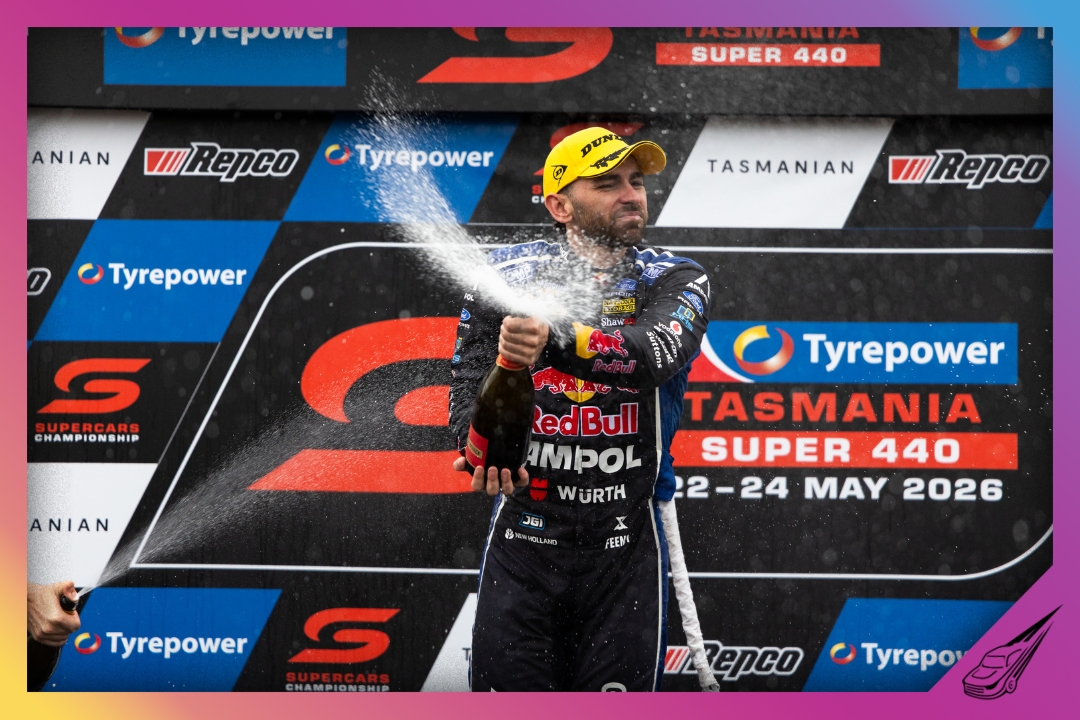 HOBART, AUSTRALIA - MAY 24: (EDITORS NOTE: A circular polarising filter was used for this image) Broc Feeney driver of the #88 Red Bull Ampol Racing Ford Mustang GT during the Tasmania Super 440, part of the 2026 Supercars Championship at Symons Plains Raceway on May 24, 2026 in Hobart, Australia. (Photo by Daniel Kalisz/Getty Images)