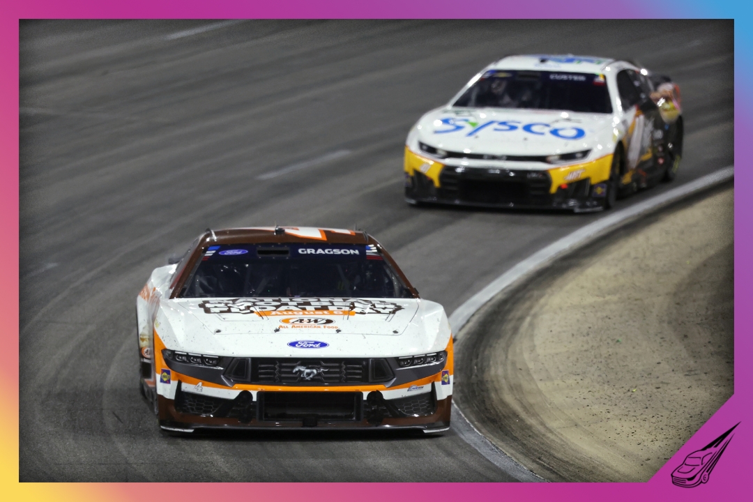 NORTH WILKESBORO, NORTH CAROLINA - JULY 19: Noah Gragson, driver of the #4 A&W Restaurants/National Root Beer Float Day Ford, races during the NASCAR Cup Series Window World 450 at North Wilkesboro Speedway on July 19, 2026 in North Wilkesboro, North Carolina. (Photo by David Jensen/Getty Images)