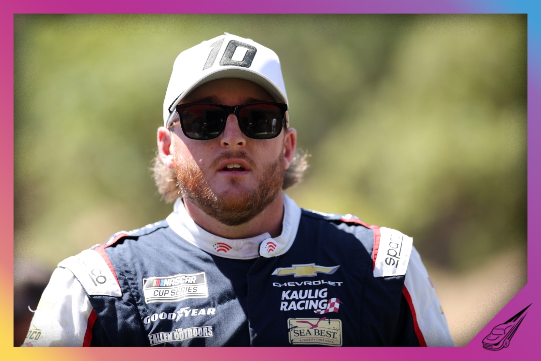 SONOMA, CALIFORNIA - JUNE 28: Ty Dillon, driver of the #10 Patriot Mobile Chevrolet, looks on prior to the NASCAR Cup Series Toyota/Save Mart 350 at Sonoma Raceway on June 28, 2026 in Sonoma, California. (Photo by James Gilbert/Getty Images)