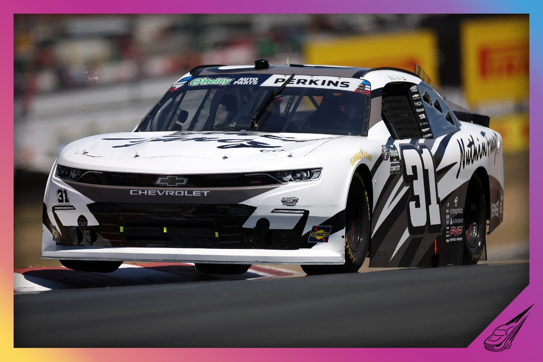SONOMA, CALIFORNIA - JUNE 26: Blaine Perkins, driver of the #31 Nuthin Fancy Co. Chevrolet, drives during practice for the NASCAR O'Reilly Auto Parts Series Pit Boss/FoodMaxx 250 at Sonoma Raceway on June 26, 2026 in Sonoma, California. (Photo by James Gilbert/Getty Images)
