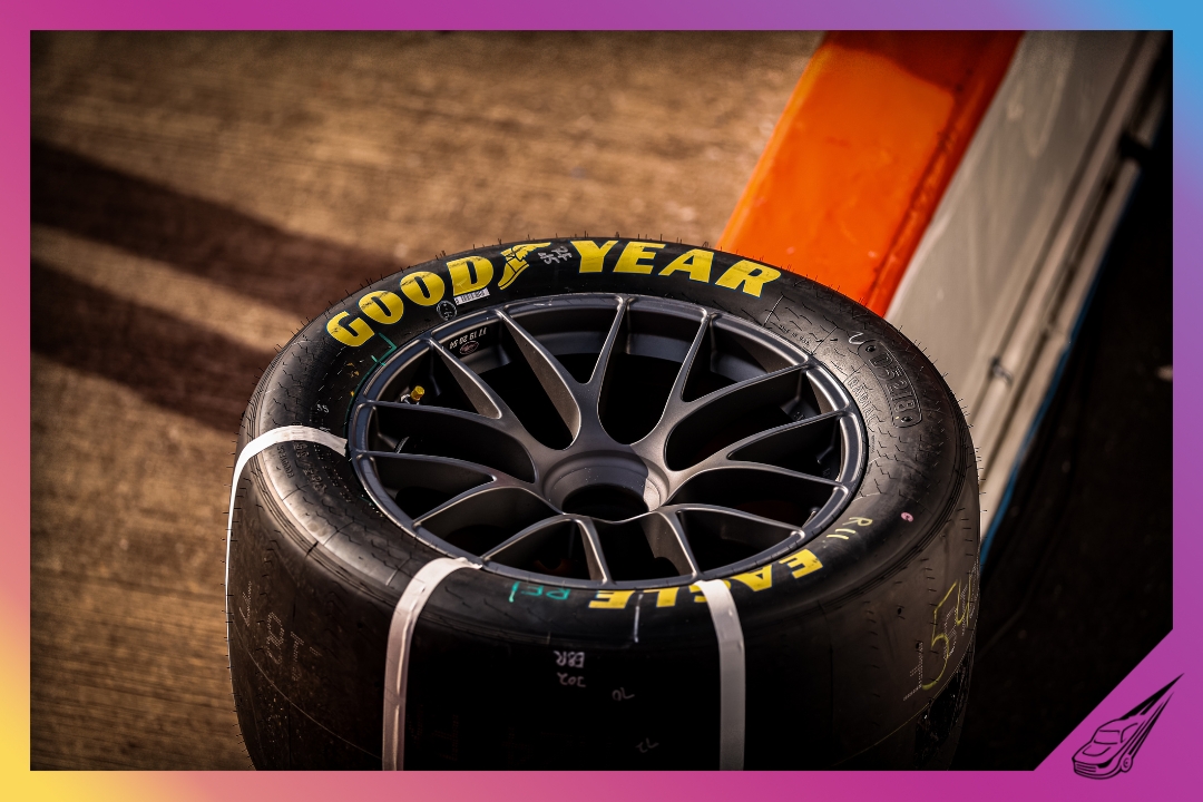 TALLADEGA, ALABAMA - APRIL 26: A Goodyear Eagle tire is seen during the NASCAR Cup Series Jack Link's 500 at Talladega Superspeedway on April 26, 2026 in Talladega, Alabama. (Photo by David Jensen/Getty Images)