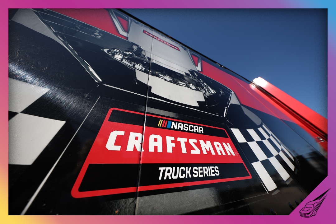 DAYTONA BEACH, FLORIDA - FEBRUARY 13: A detail view of NASCAR Craftsman Truck Series hauler at Daytona International Speedway on February 13, 2026 in Daytona Beach, Florida. (Photo by Chris Graythen/Getty Images)