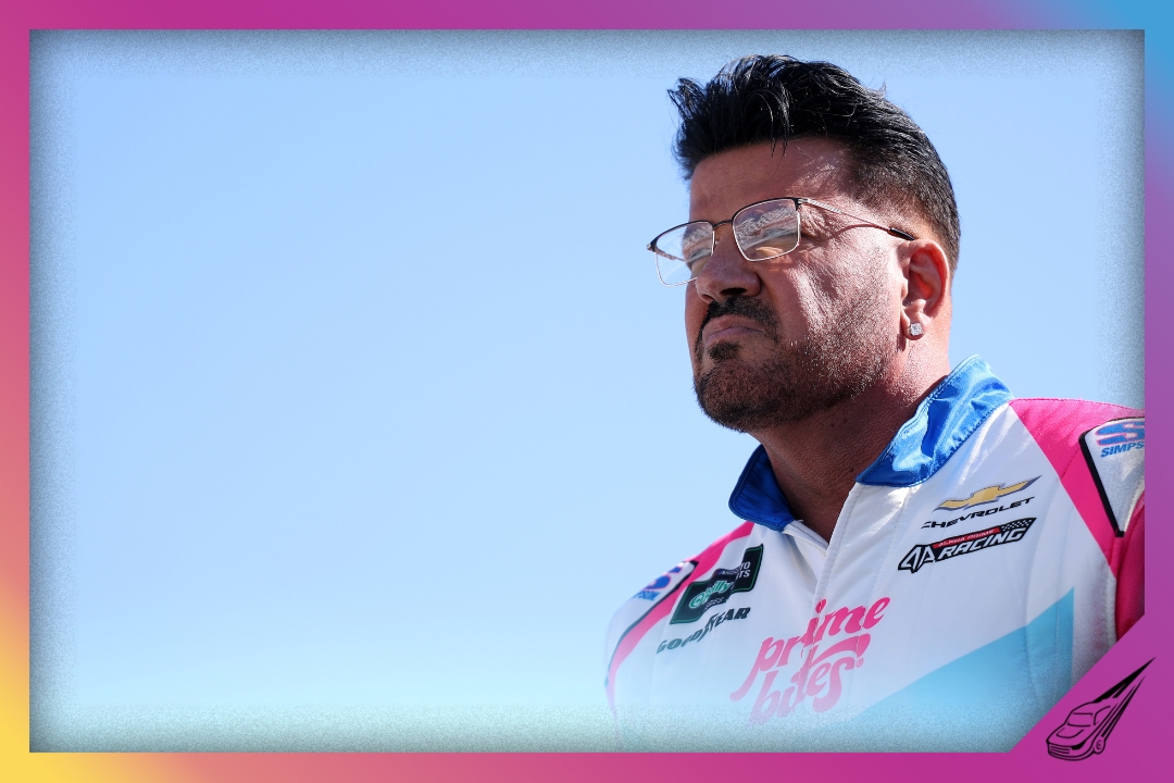 DAYTONA BEACH, FLORIDA - FEBRUARY 14: Caesar Bacarella, driver of the #4 Protein Rice Treats Chevrolet, looks on during qualifying for the NASCAR O'Reilly Auto Parts Series United Rentals 300 at Daytona International Speedway on February 14, 2026 in Daytona Beach, Florida. (Photo by Kevin C. Cox/Getty Images)