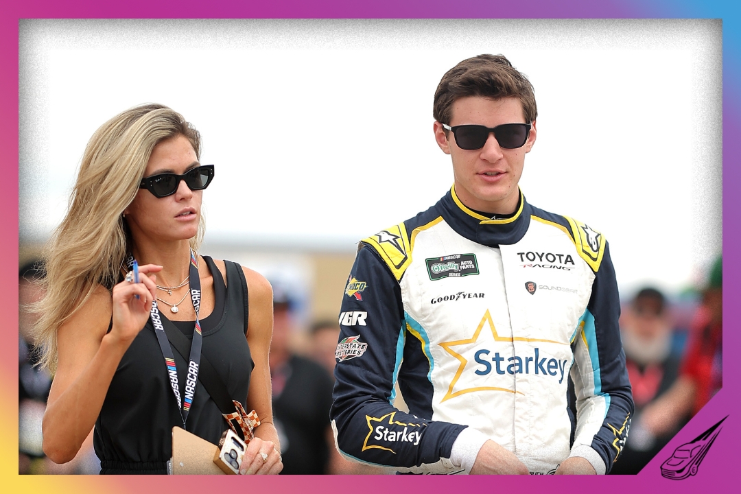 JOLIET, ILLINOIS - JULY 04: William Sawalich, driver of the #18 Starkey Toyota, walks the grid during practice for the NASCAR O'Reilly Auto Parts Series Cuervo 300 at Chicagoland Speedway on July 04, 2026 in Joliet, Illinois. (Photo by Jonathan Bachman/Getty Images)